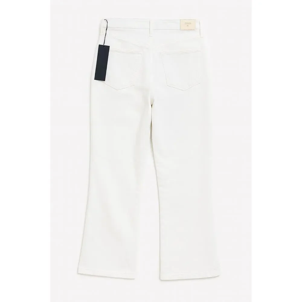Free People- EDWIN Bound Marli Ankle Jeans White Sz 30 High Rise Button Fly NWT - Picture 6 of 7